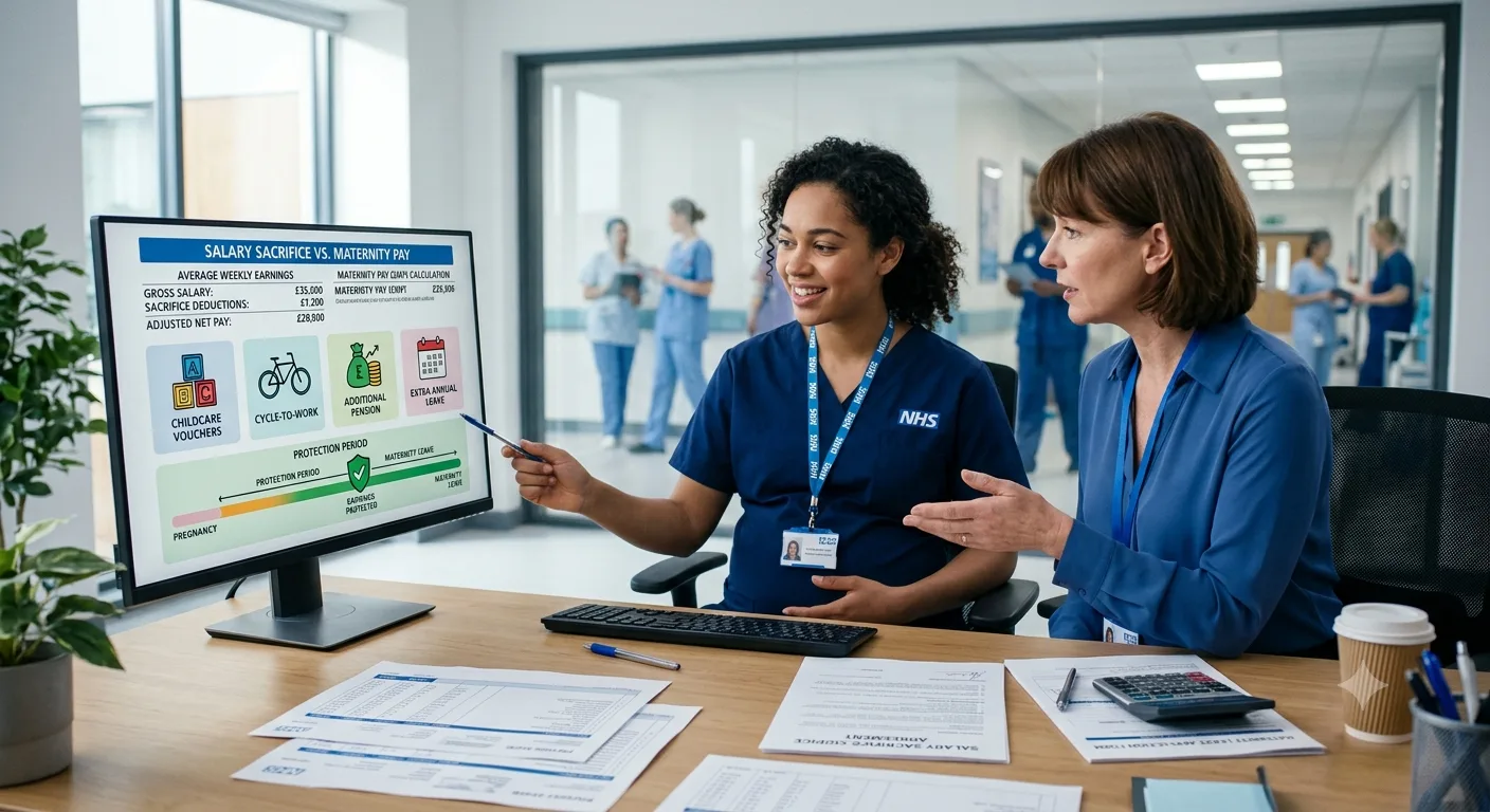 An NHS worker reviews how salary sacrifice affects her maternity pay.